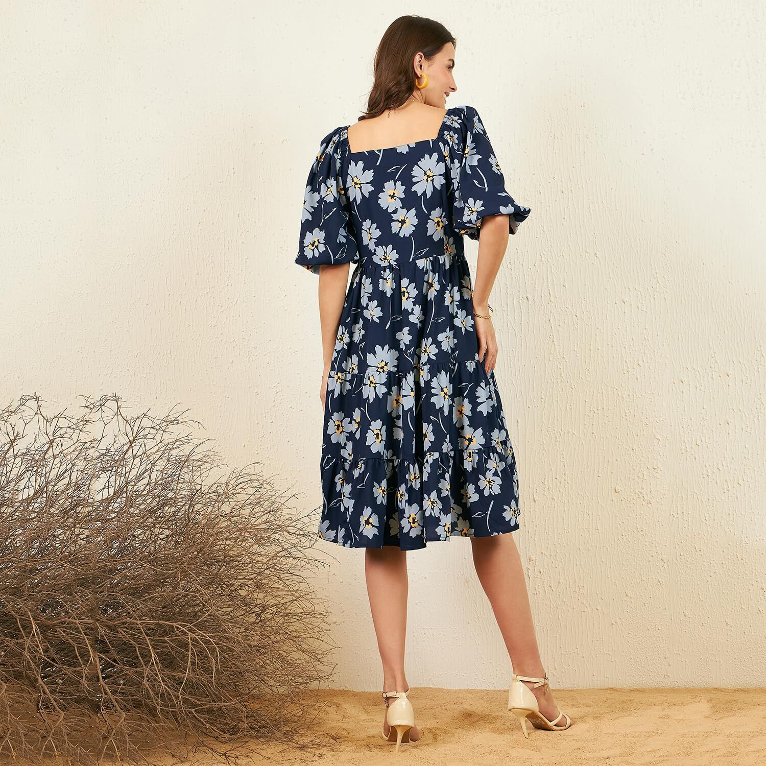 Rare Women's Regular Fit Dress (Ep7532F_Navy Blue S)