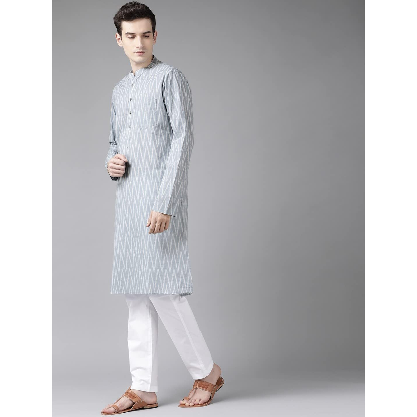 See Designs Cotton Regular Mens Kurta (15211092_Grey_S)