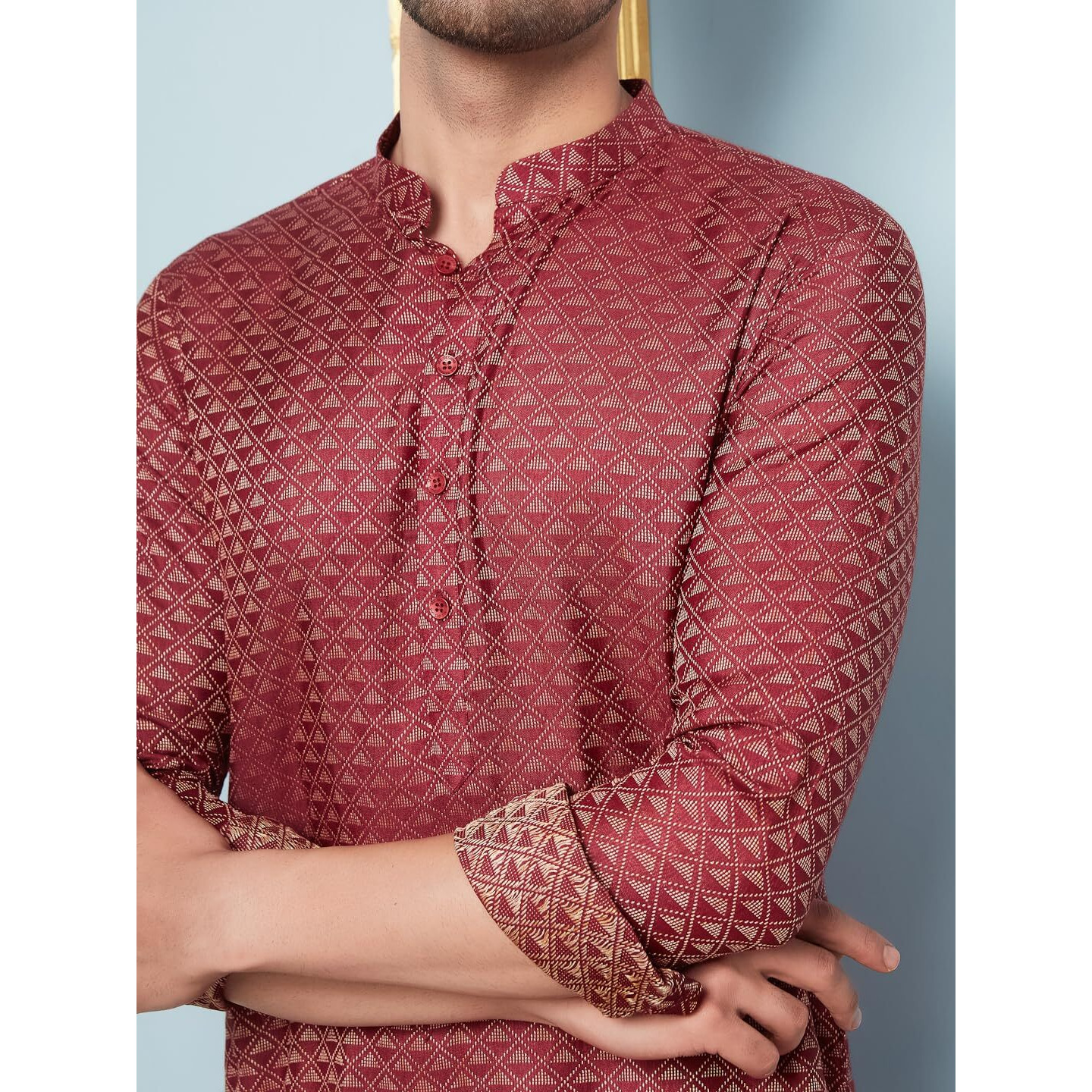 See Designs Maroon Regular Fit Self Pattern Kurta_Sdskt1214Xs