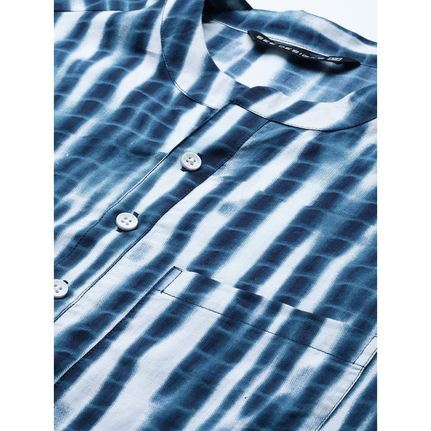See Designs Men Blue Multi Tie And Dye Print Design Straight Kurta_Sdkt1117Xs
