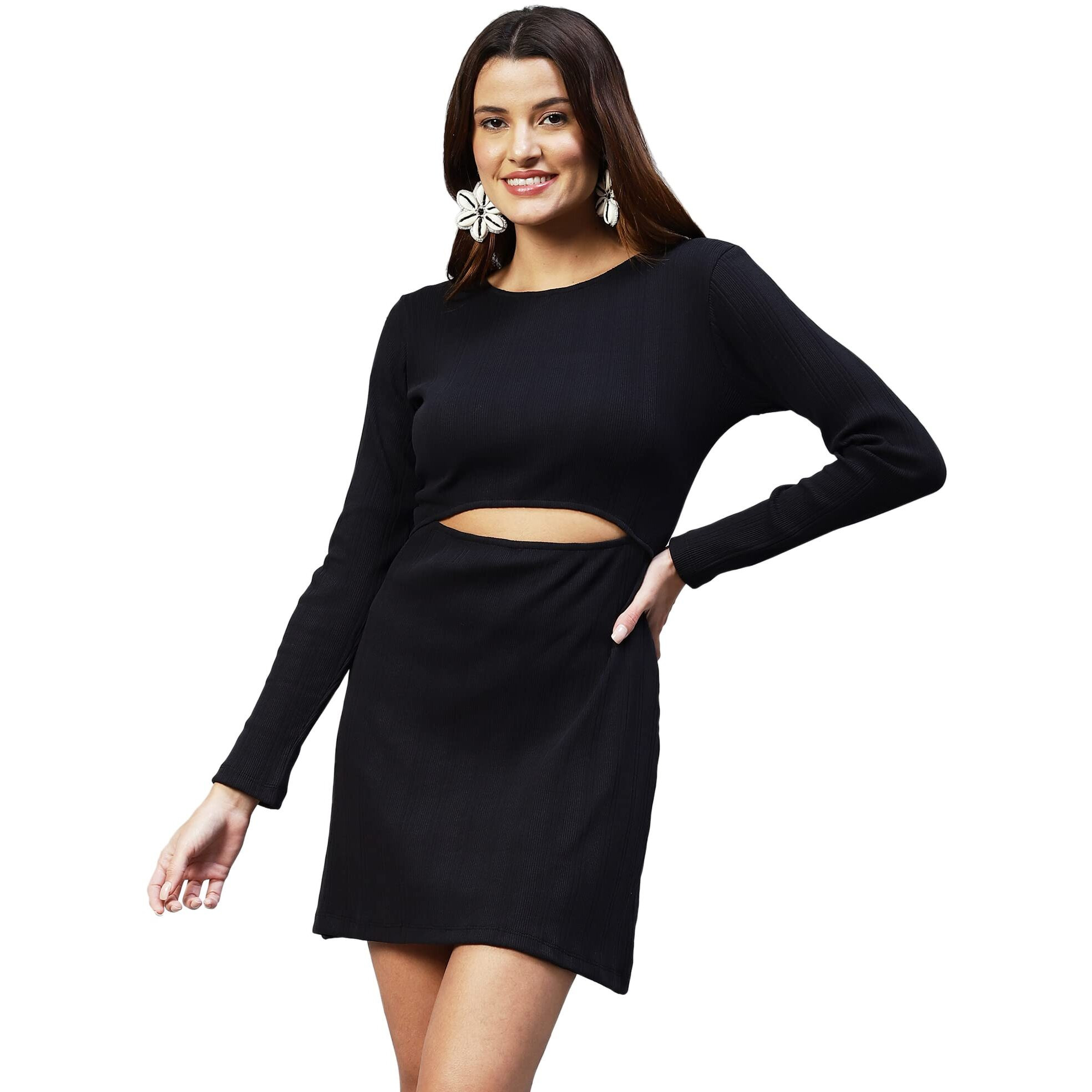 Rigo Women Black Cutout Dress