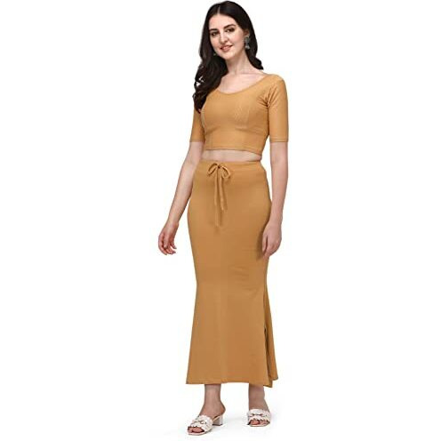 Shiv Textiles Round Neck Dobby Cotton Lycra Stretchable Elbow Sleeve Readymade Saree Blouse For Women Stylish (Creamover Size)