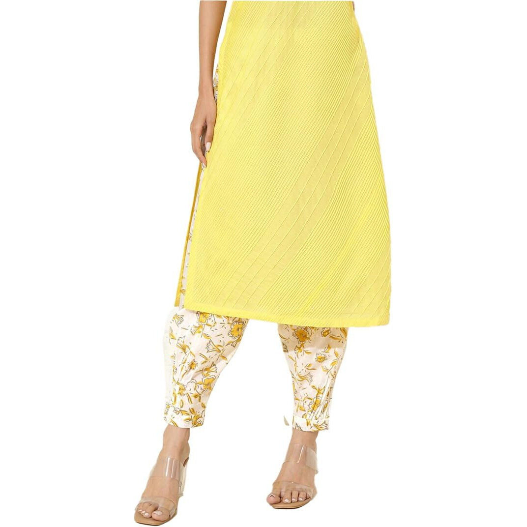 Fabindia White Cotton Hand Block Printed Salwar