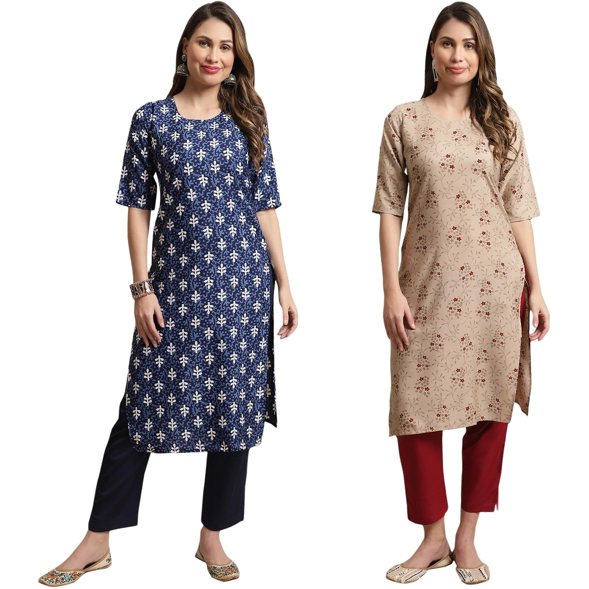Tee Projekt Crepe Printed Kurta & Pant Set For Women Ethnic Wear Casual Wear Kurta Set