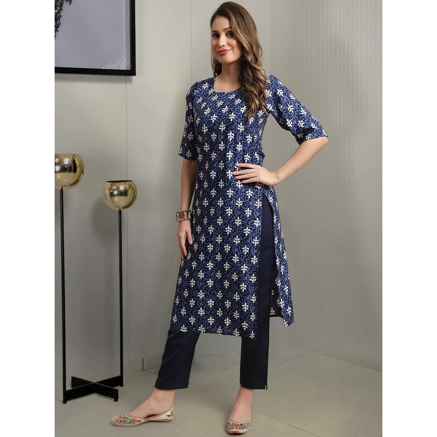 Tee Projekt Crepe Printed Kurta & Pant Set For Women Ethnic Wear Casual Wear Kurta Set