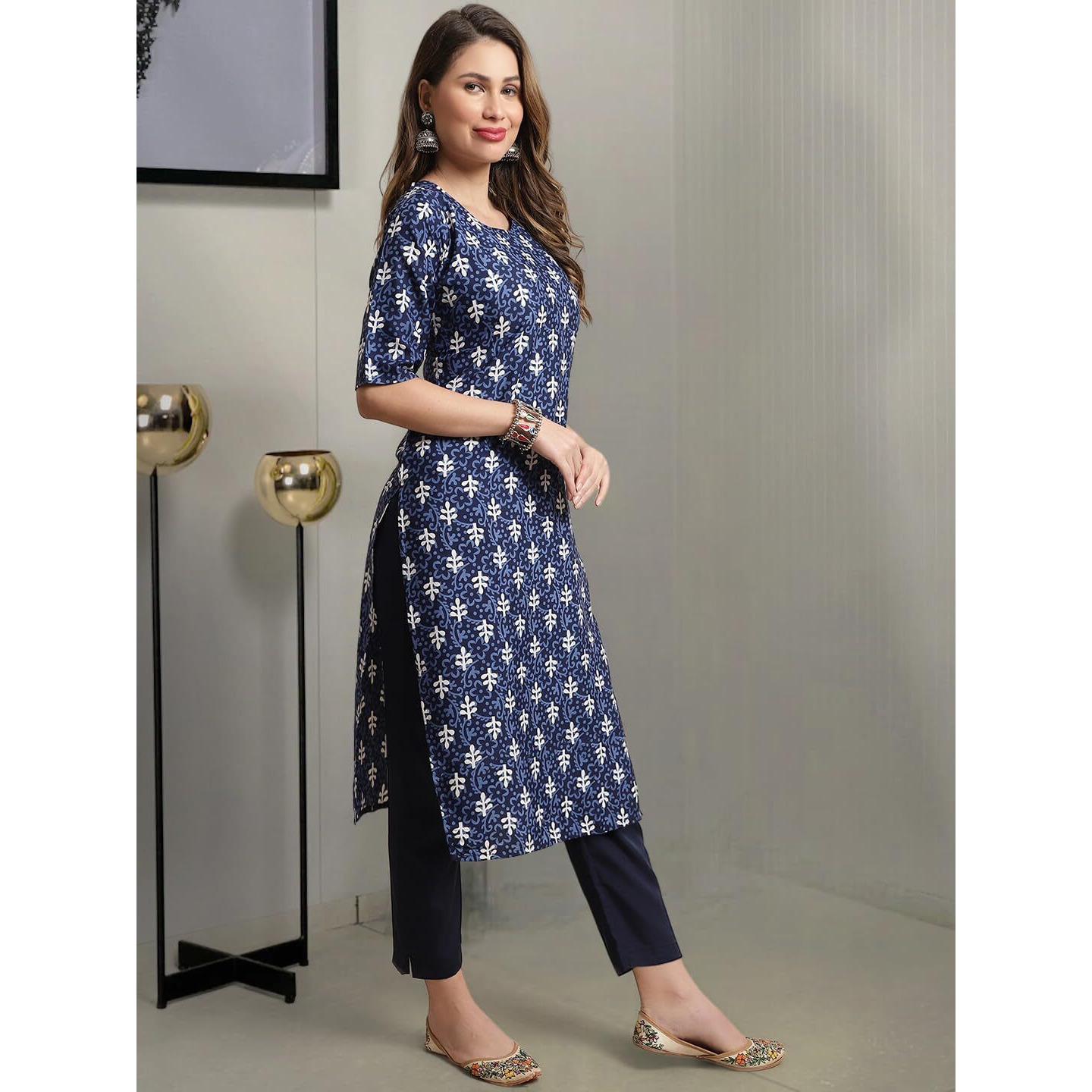Tee Projekt Crepe Printed Kurta & Pant Set For Women Ethnic Wear Casual Wear Kurta Set