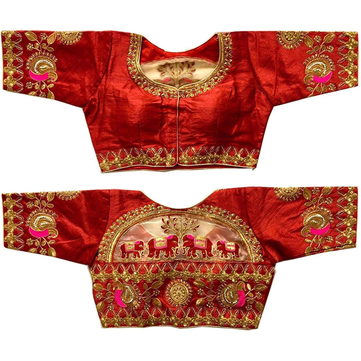 Vihu Fashion Women's Embroidery Handwork Bridal Blouse