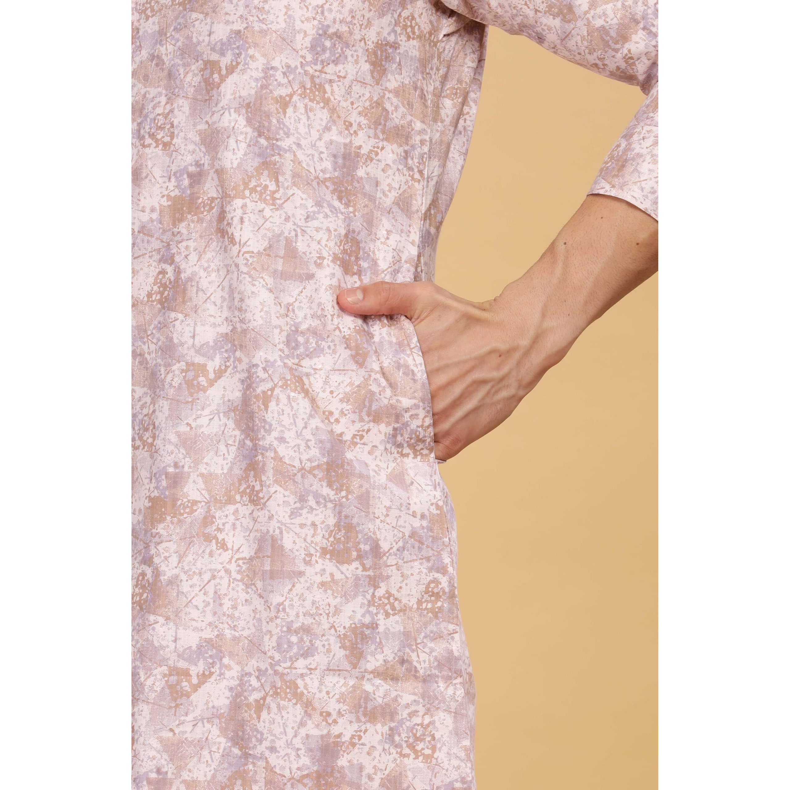 Be Active Men's Cotton Regular Kurta (C-399-4_Pink