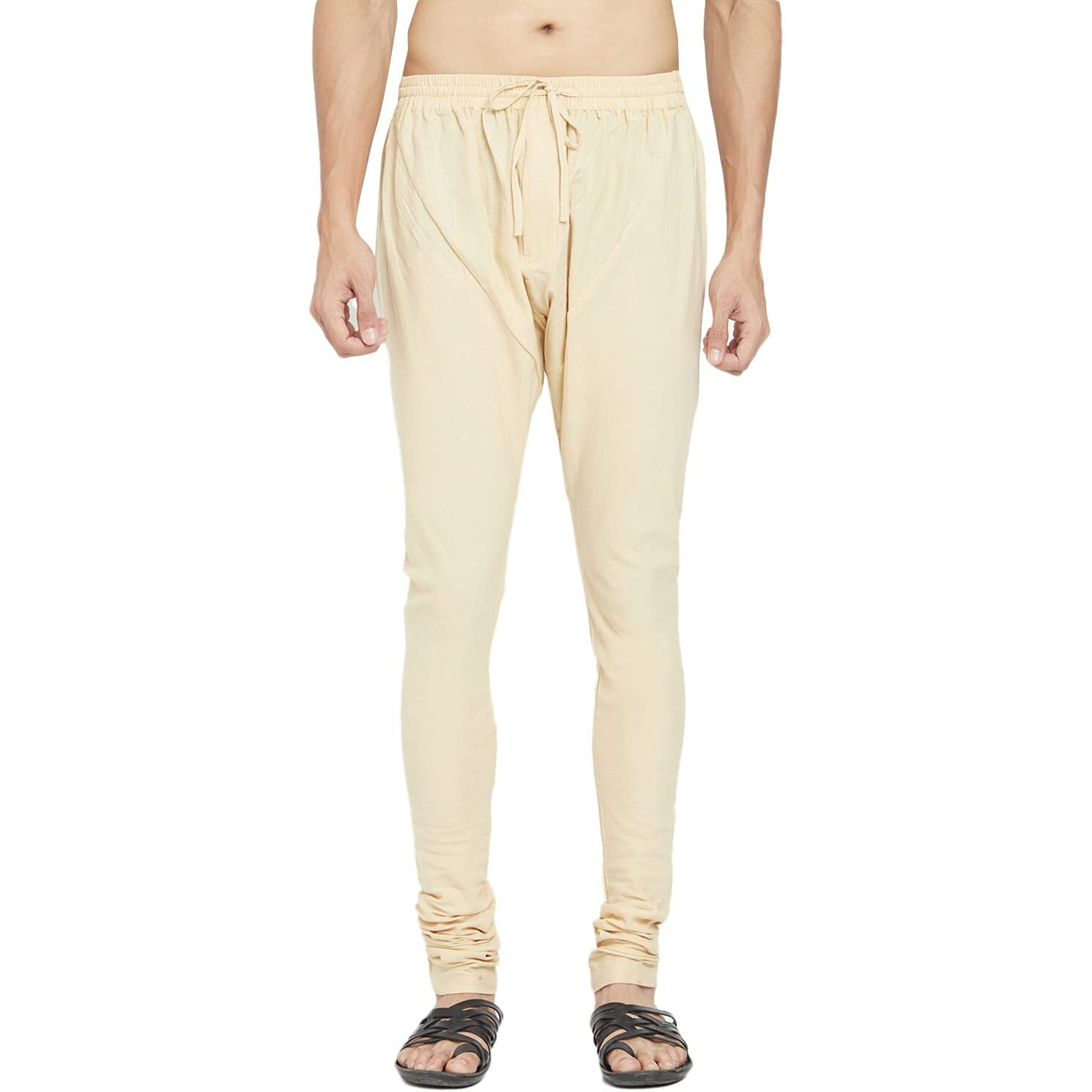 Fabindia Men Zipper Churidar With Back Pocket Cotton_M Beige