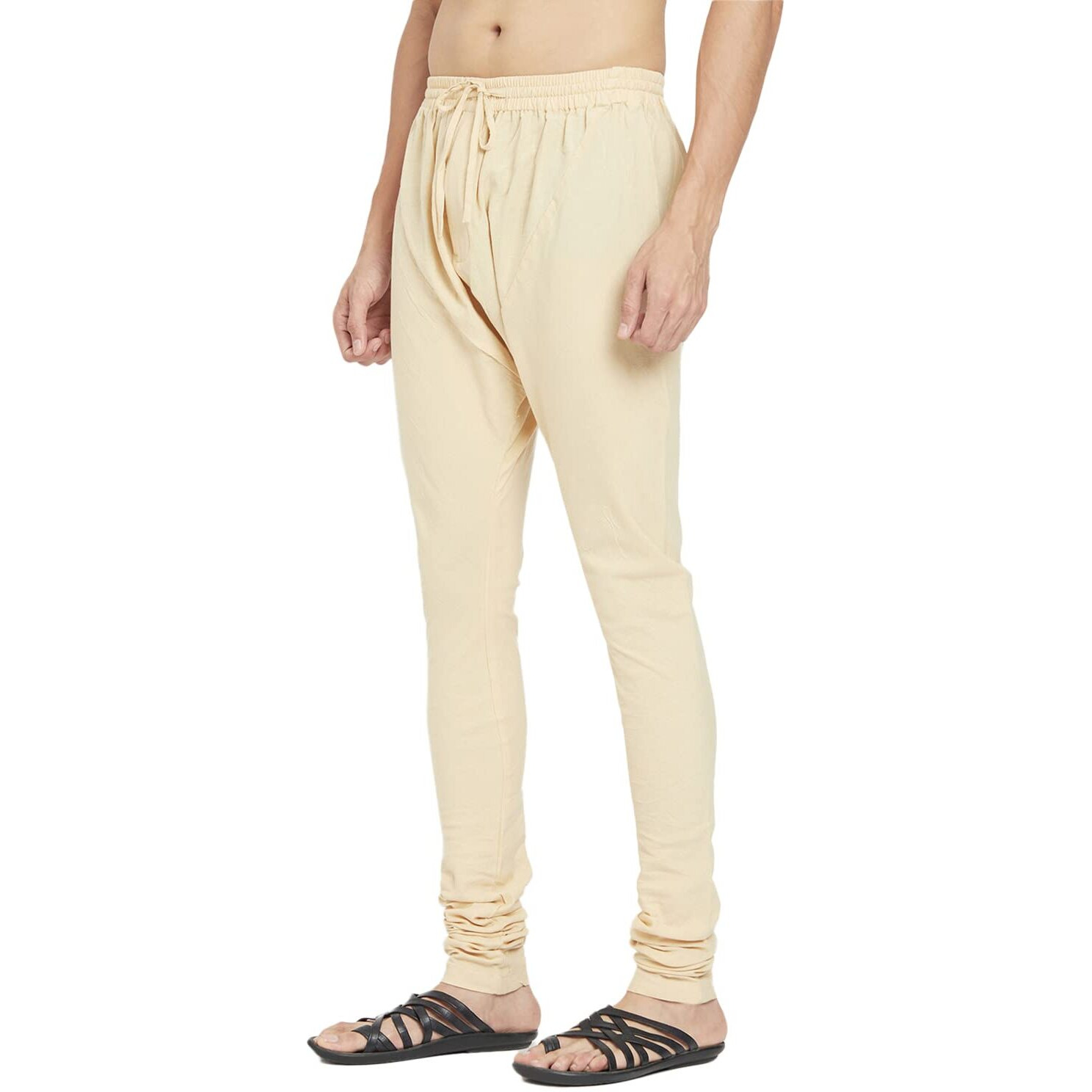 Fabindia Men Zipper Churidar With Back Pocket Cotton_M Beige