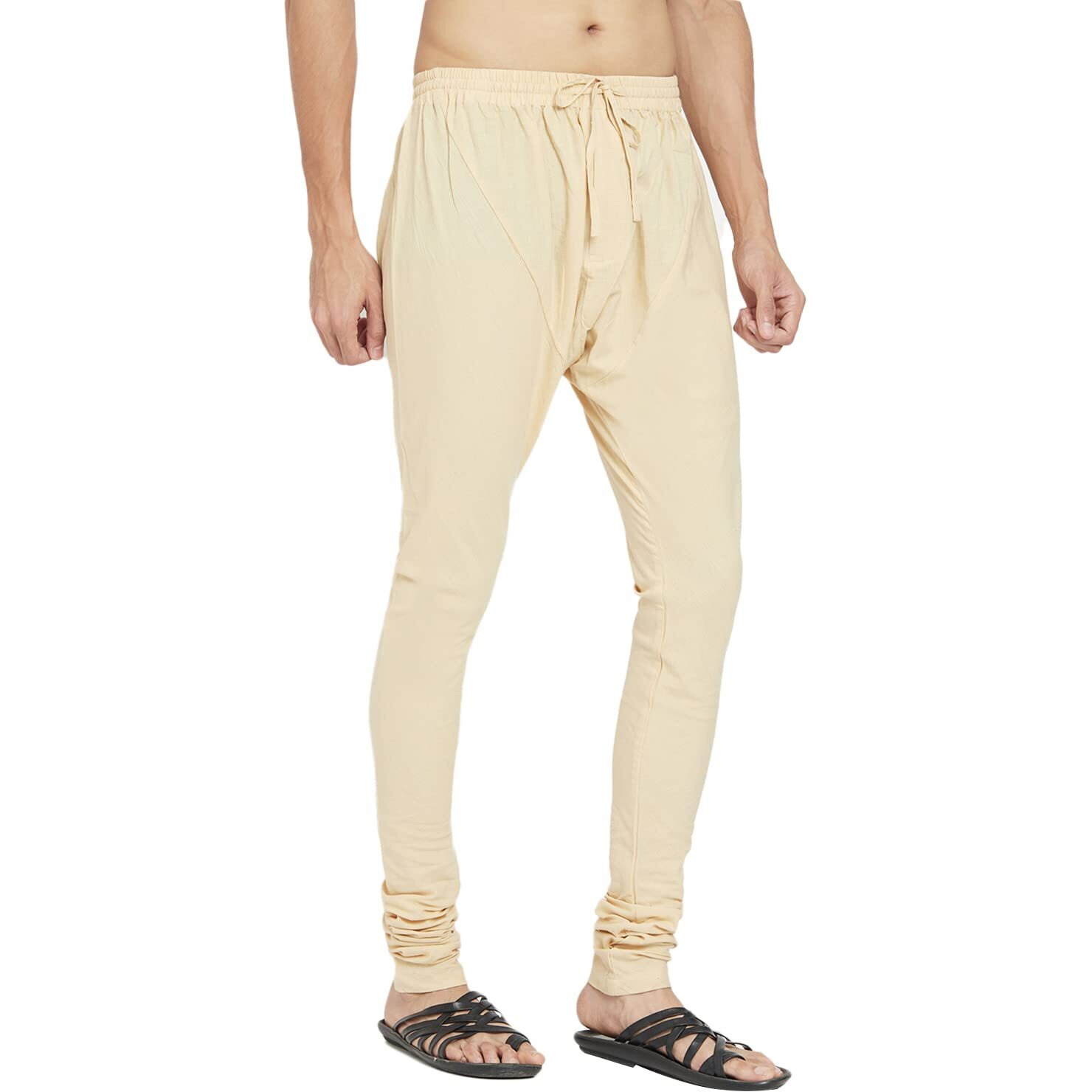 Fabindia Men Zipper Churidar With Back Pocket Cotton_M Beige
