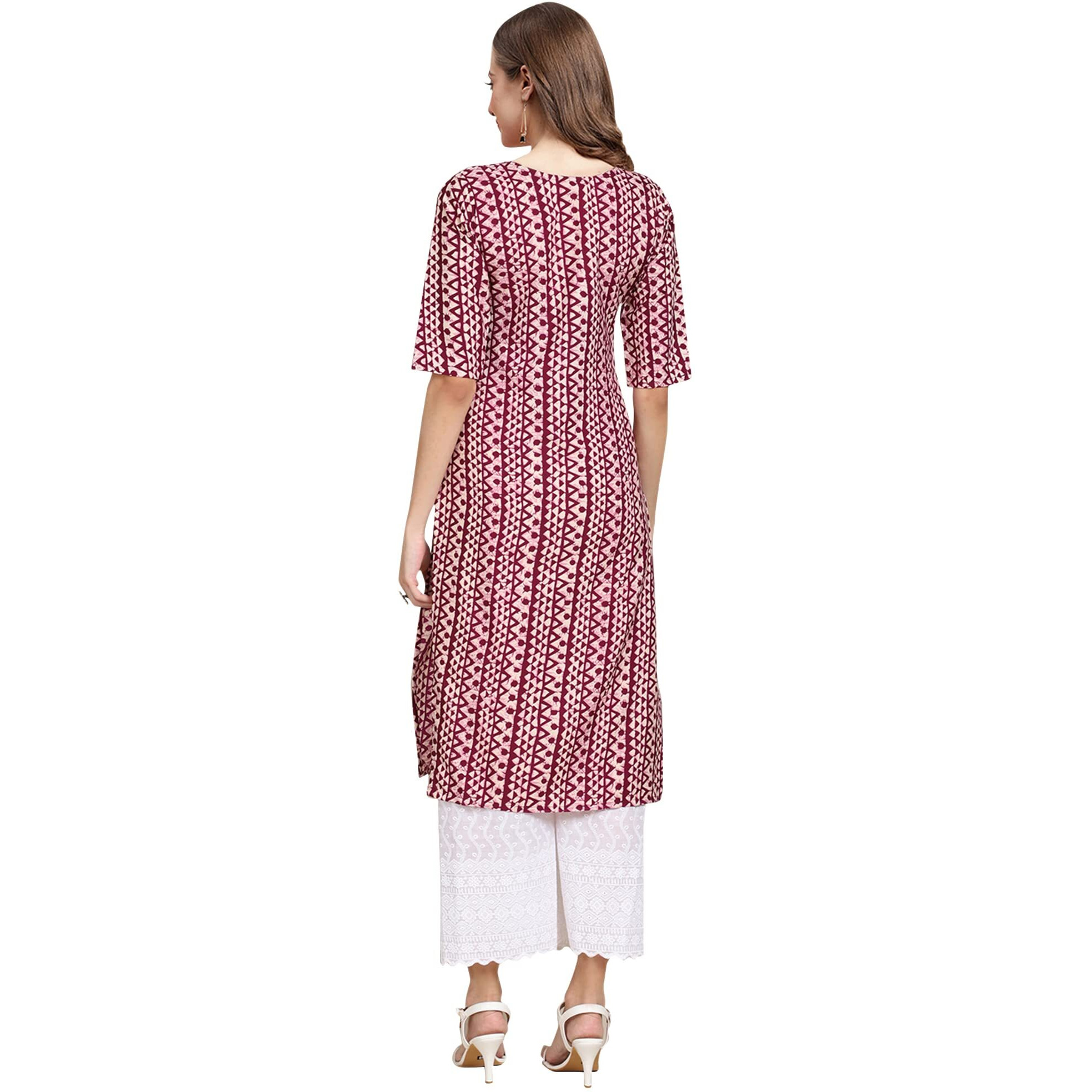 Pinkmint Women's Crepe Digital Print Straight Kurta [Pack Of 6] Multicolour