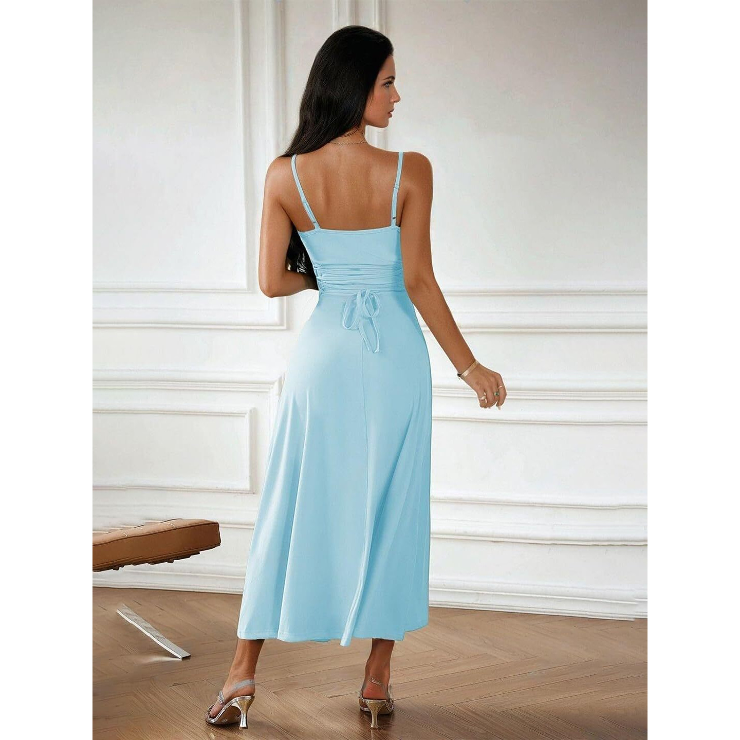 Kotty Women's Cotton Blend Dress(Blue,L)