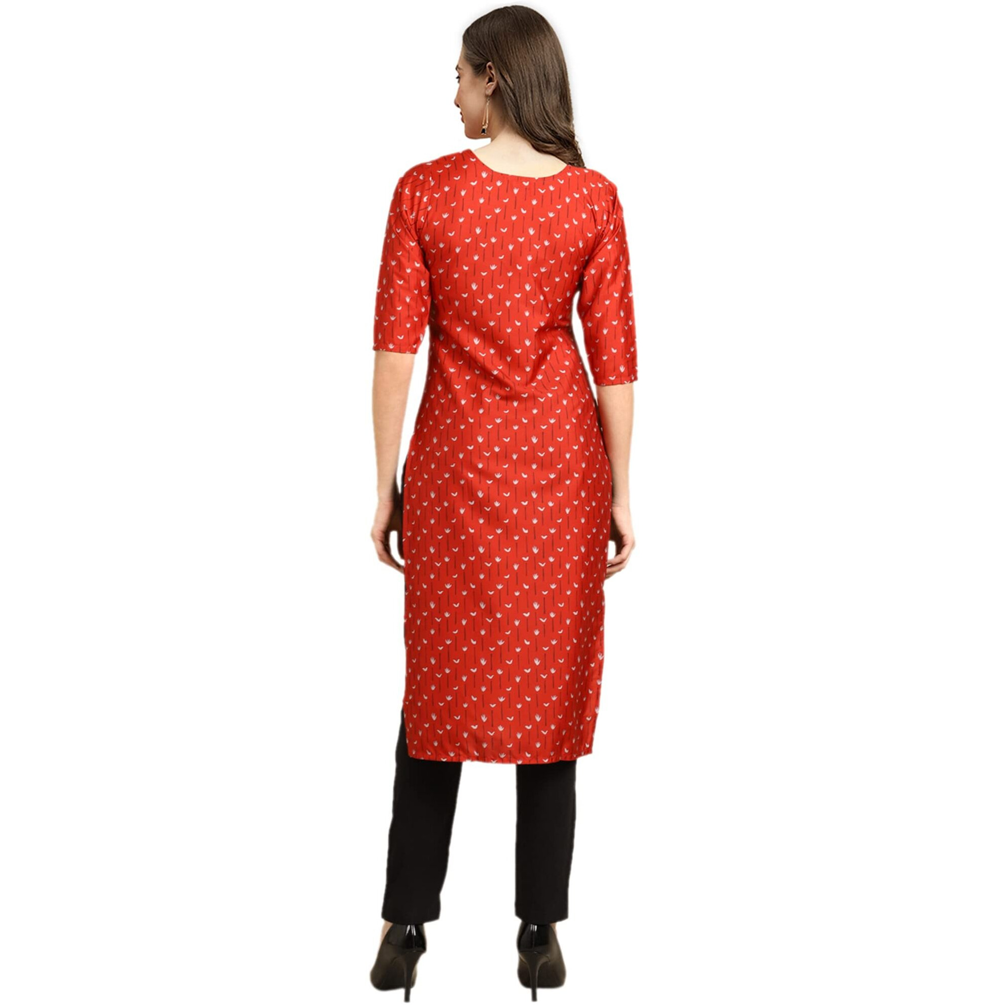 Pinkmint Women's Crepe Digital Print Straight Kurta(Pack Of 6)[Qv-358-370-360-380-329-336-S]