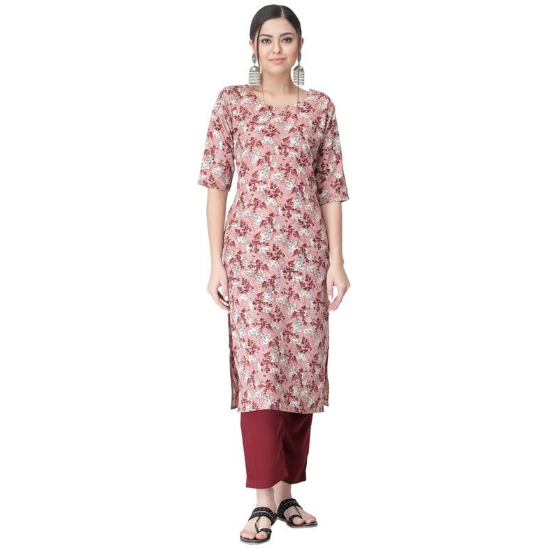 Pinkmint Kurta For Women, Kurta Kurti For Women, Stylish Latest Crepe Kurta, Womens Kurta(530418_L)