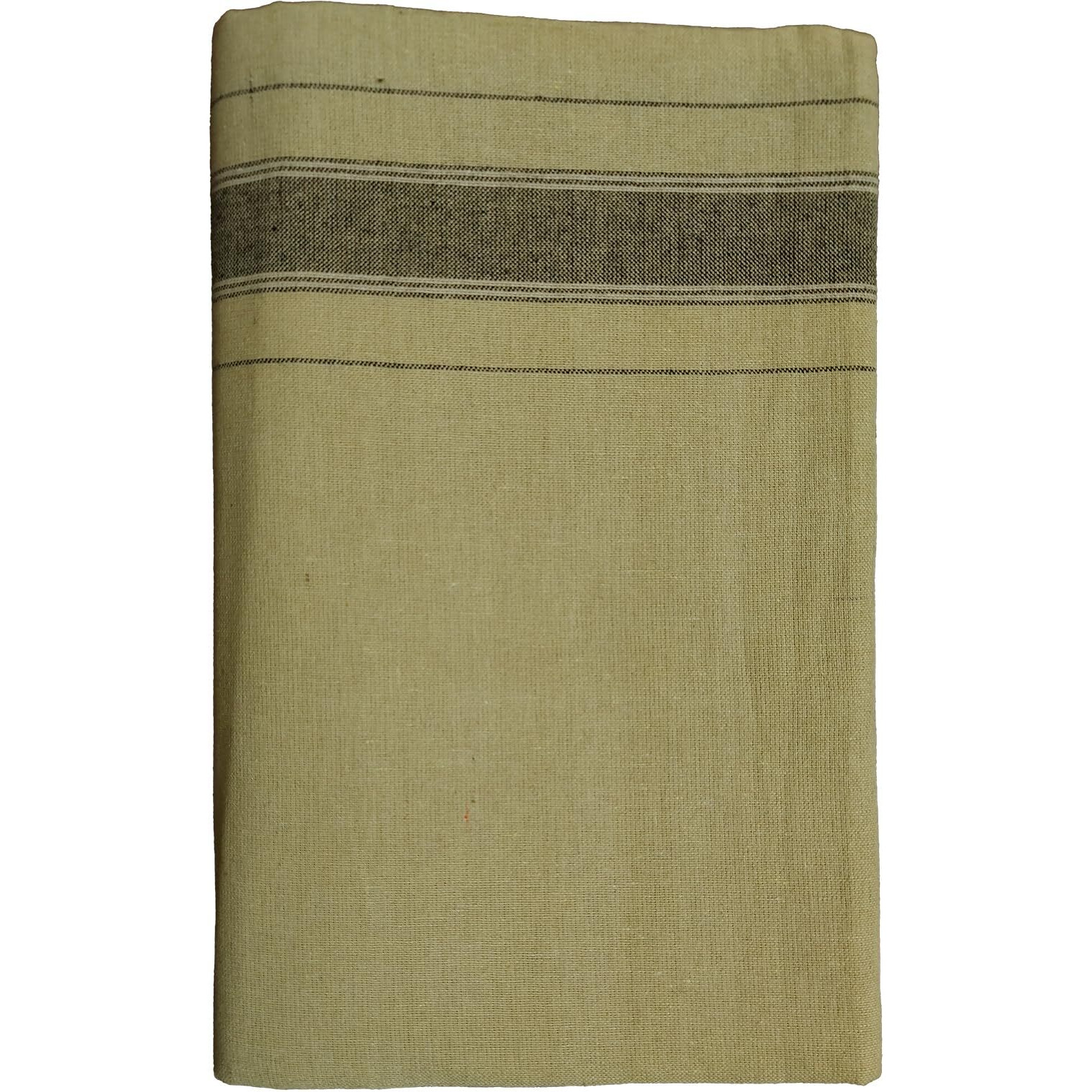 Prakasam Cotton Mens Single (1.28 X 2.00 Mtrs) Colour Thalapathi Border Dhoties/Fine Quality Single Dhoties (Beige)