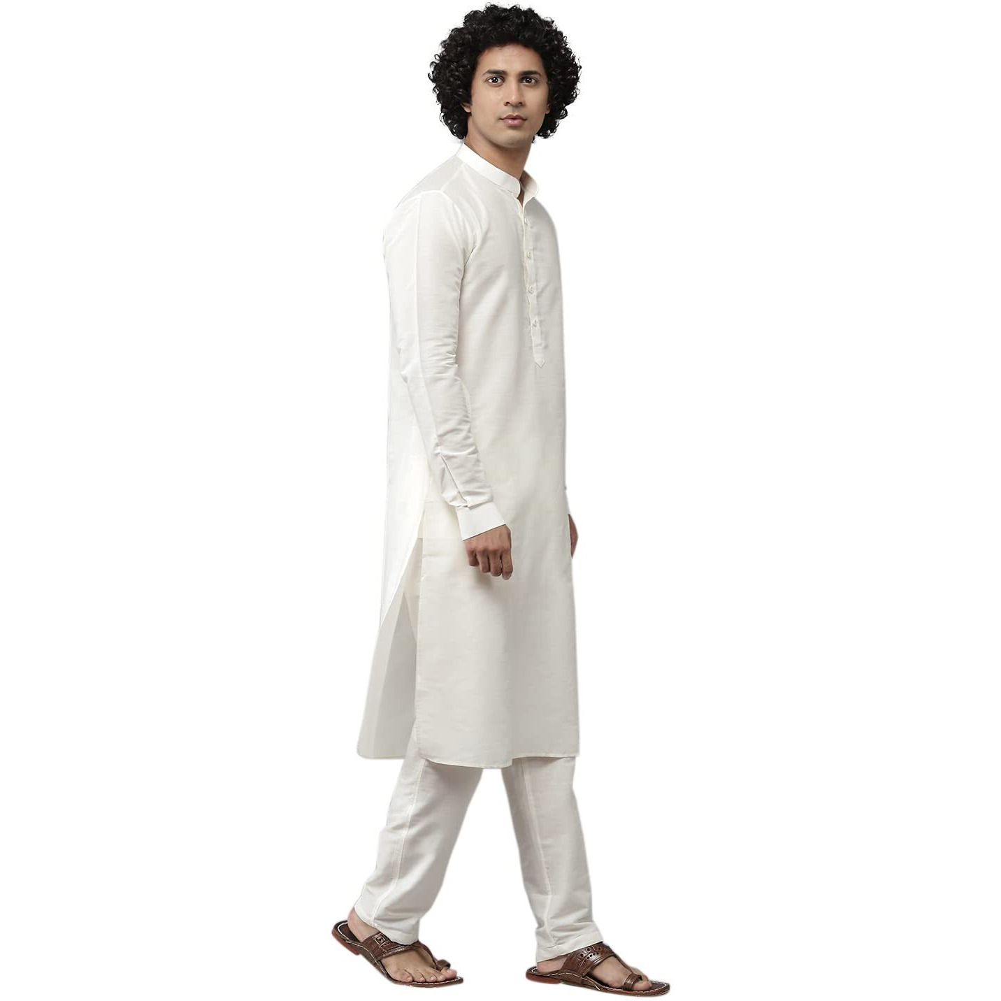 See Designs Men's Cotton Solid Regular Kurta (Sdkt1098_White_M)