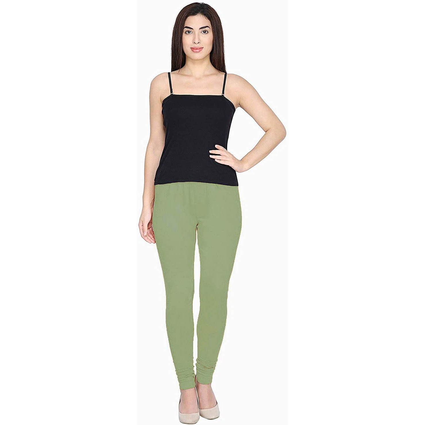 Shasmi Women's Stretch Leggings Chudidar P Green 117_Soft M