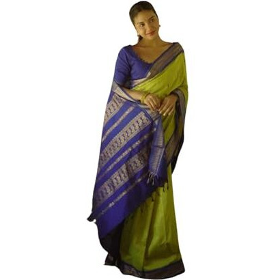 Shiv Textiles Banarasi Silk Saree For Women.(Mc-635-Navy Blue)