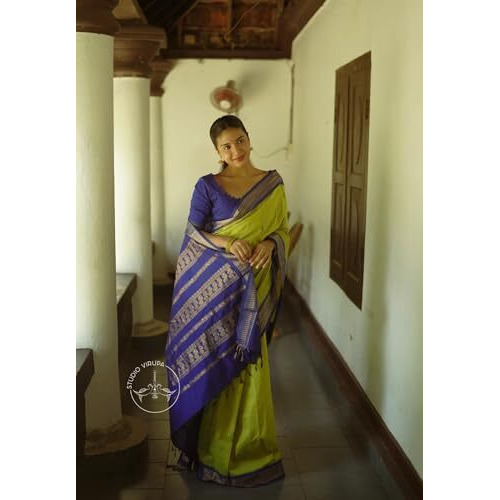 Shiv Textiles Banarasi Silk Saree For Women.(Mc-635-Navy Blue)