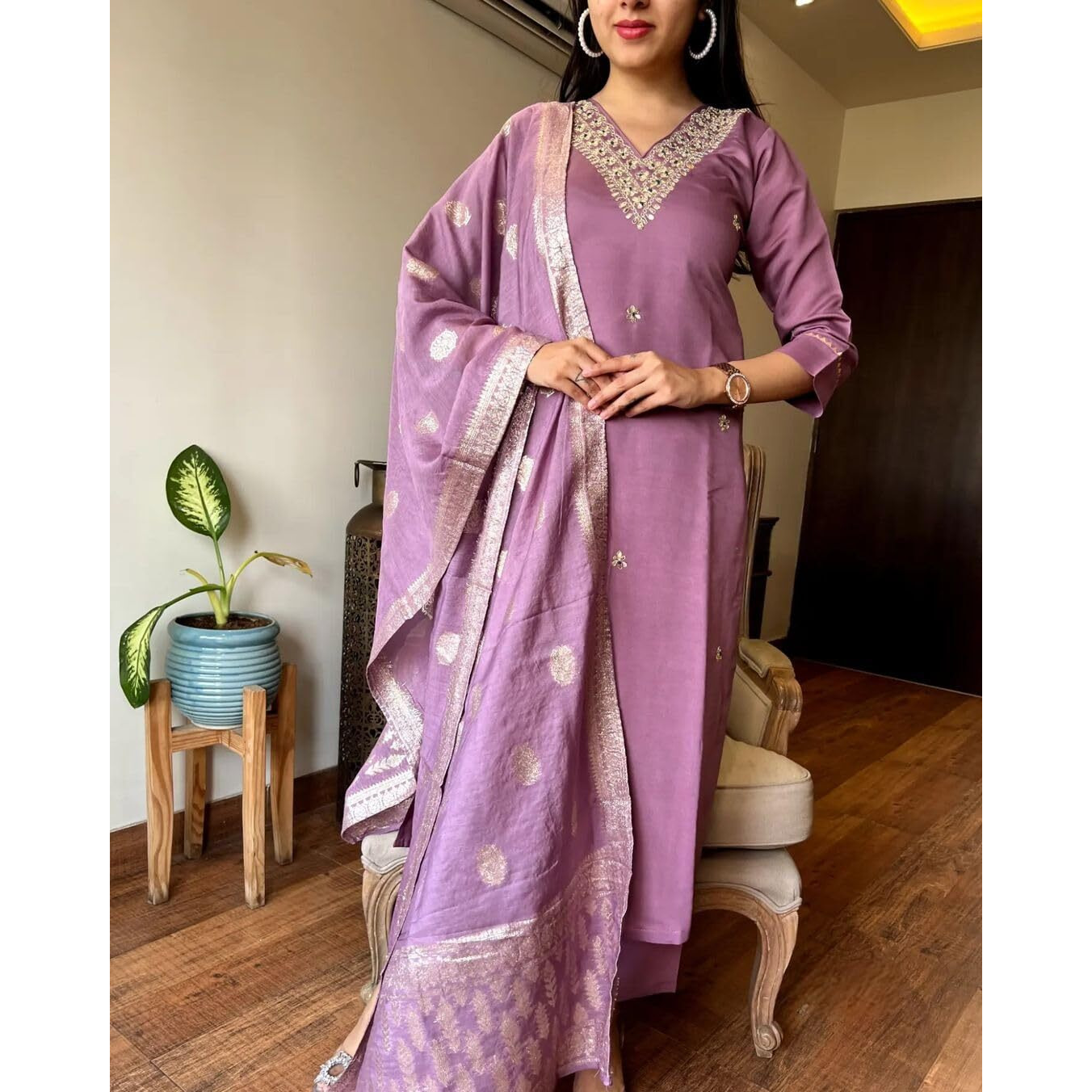 Fashion Basket Silk Embroidered Kurta Set With Duptta For Women