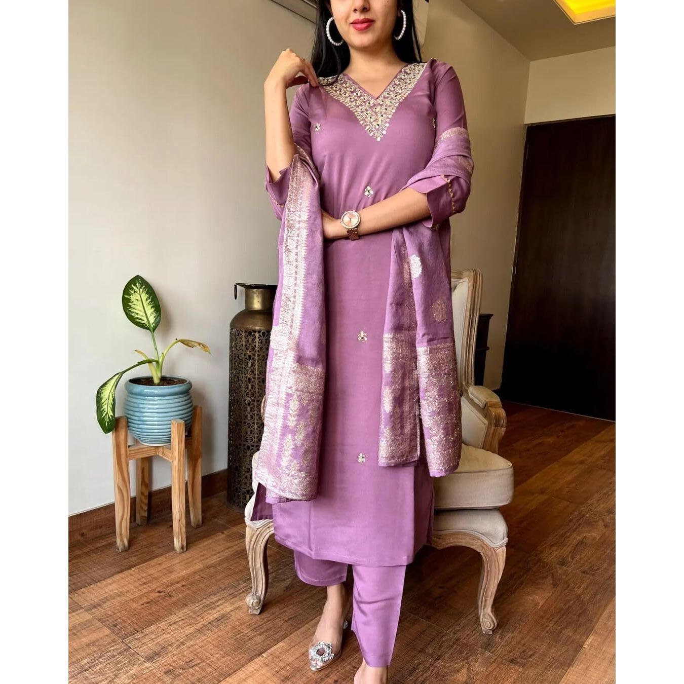 Fashion Basket Silk Embroidered Kurta Set With Duptta For Women