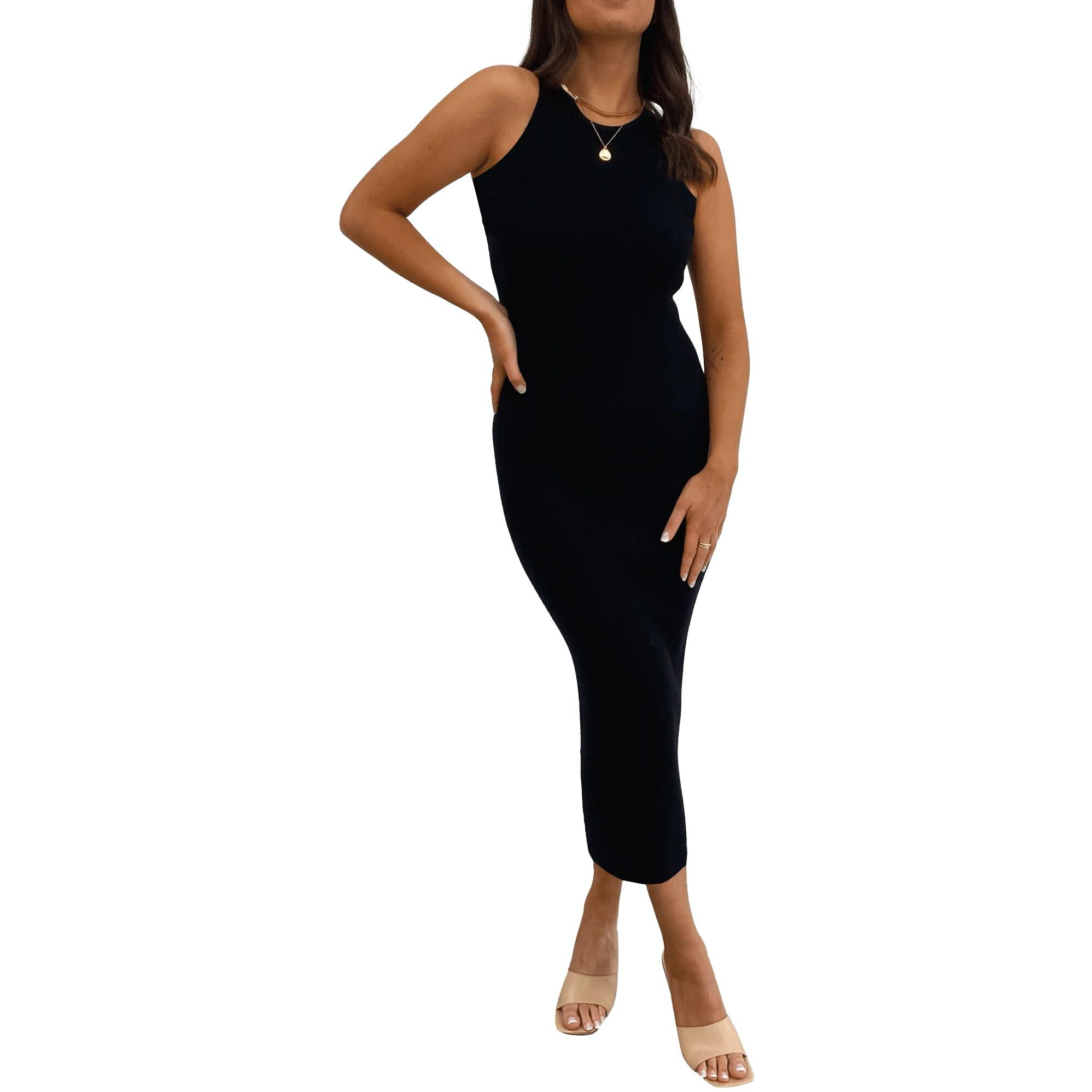 Toochki Women's Lycra Midi Western Bodycon Dress (Toochki245-Drne/3Xl_Black