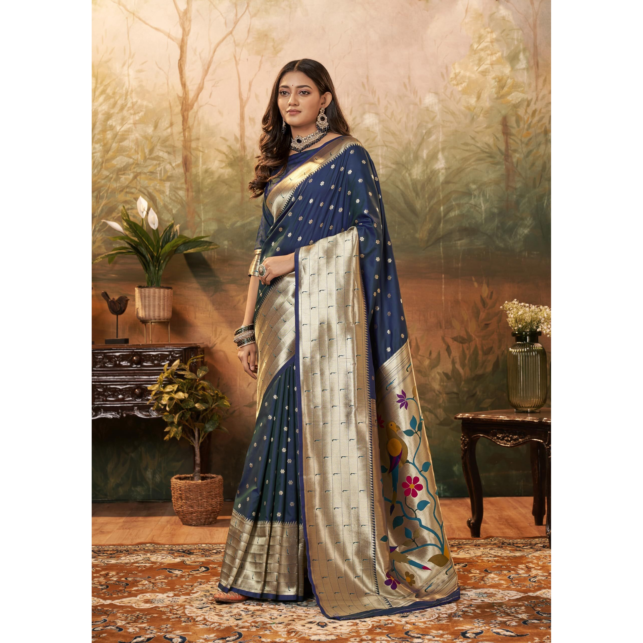 Pujia Mills Woman Pure Paithani Silk Banarasi Saree Indian Ethnic Wear Latest Kanjivaram Banarasi Saree In 2025 Woven Gold Zari Heavy Border With Rich Pallu And Butti Work Pink Saree For Woman