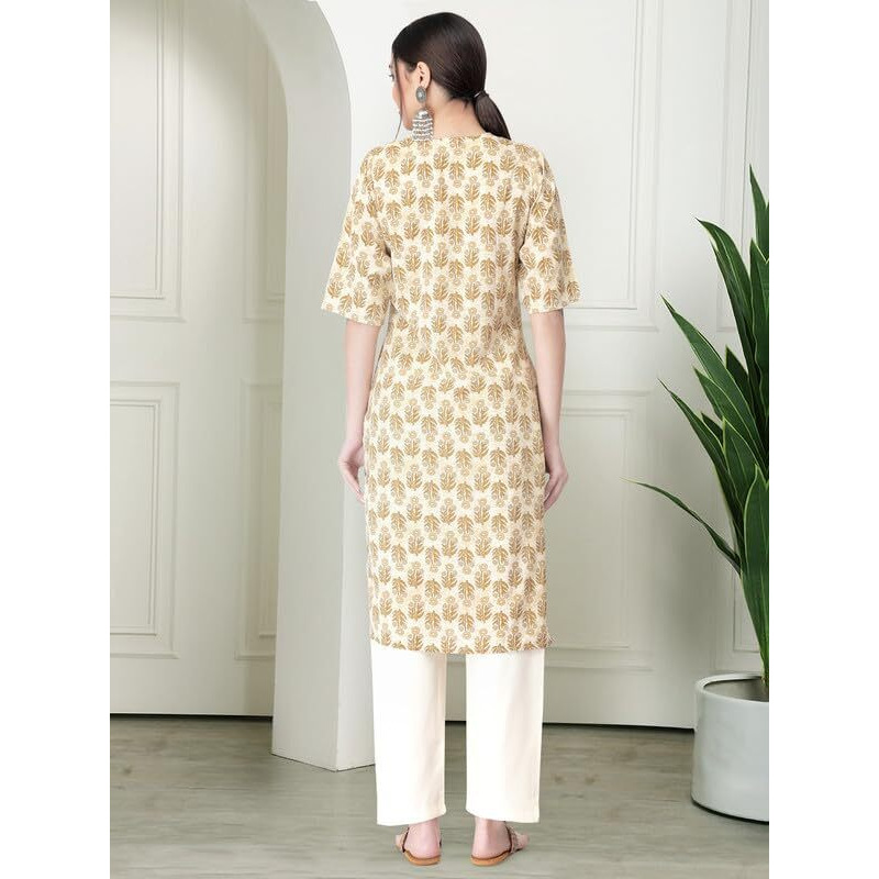 Pinkmint Women's Crepe Printed Kurta Pant Straight Kurta Set For Women(Pack Of 3)