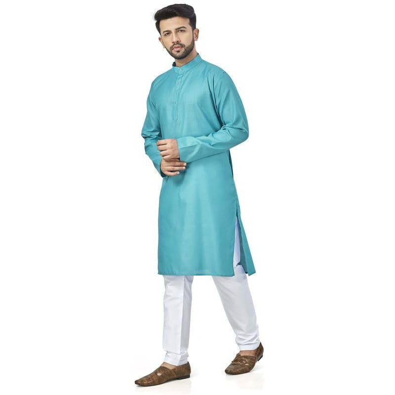 Be Active Men's Solid Green Kurta Set || Men Kurta Pajama || Men Kurta Pajama Set || Kurta Pajama For Men (N-Rfsk0001 28 Set S)