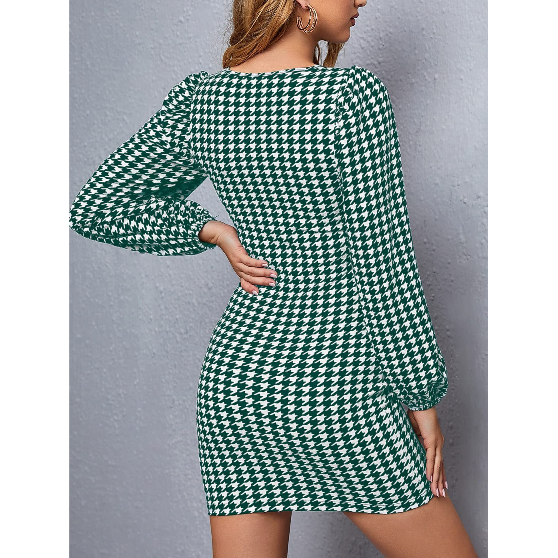 Leriya Fashion Party Dresses For Women Choker Multicolor Bodycon Mini Wrap Dress (Medium, Green)