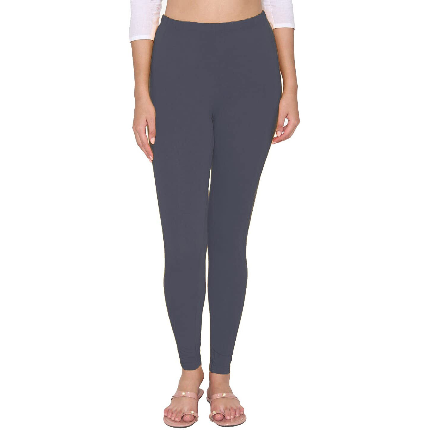 Shasmi Women's Leggings Cotton Lycra 4 Way Stretchable Skin Fit Light Chikku Colored Ankle Length Leggings For Women (Leggings Ankle) (Plus Size(3Xl/4Xl), Grey)