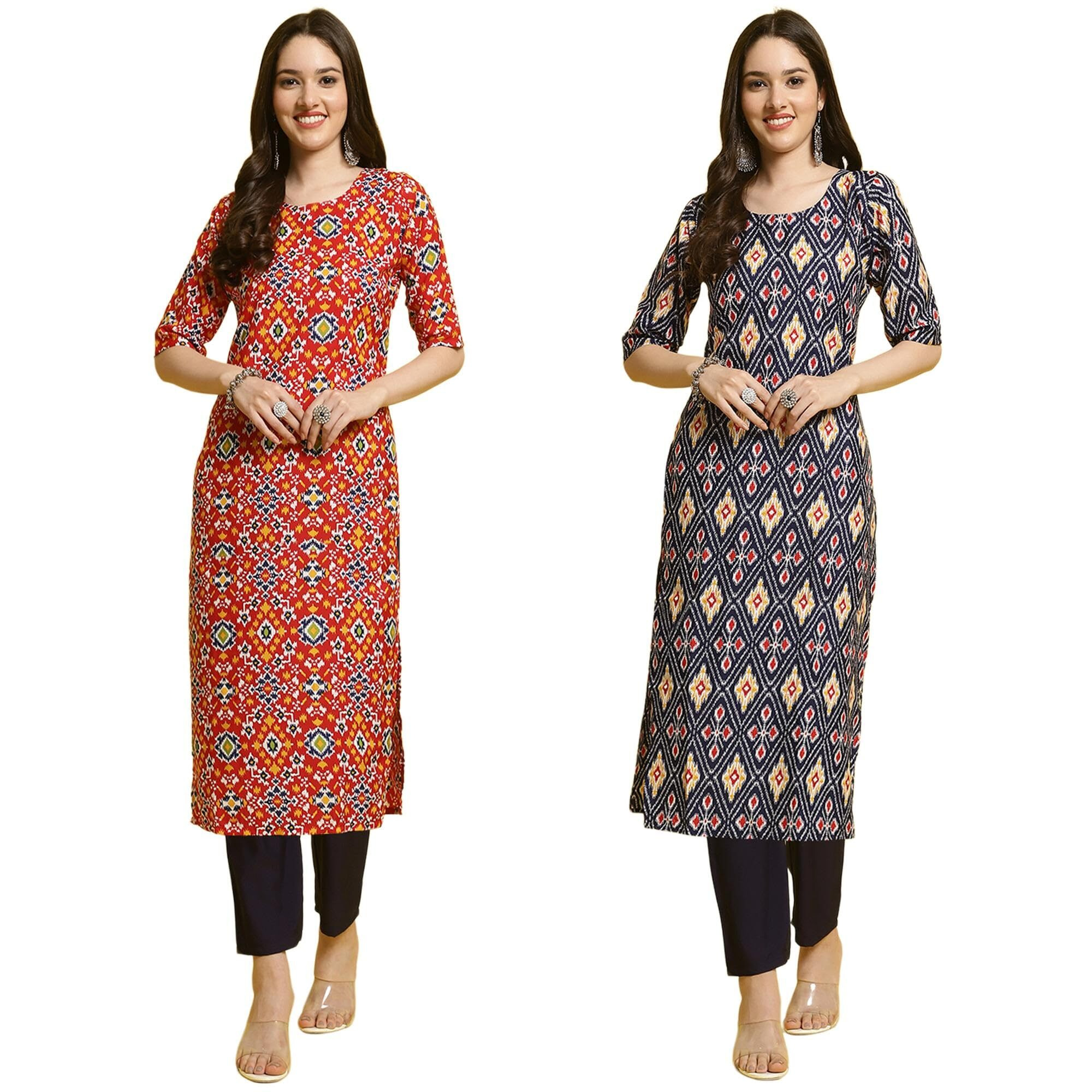 Tee Projekt Straight Kurta & Pant For Women Ethnic Kurta Set For Women (Pack Of 2)