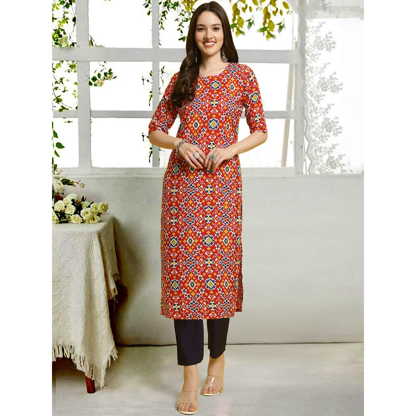 Tee Projekt Straight Kurta & Pant For Women Ethnic Kurta Set For Women (Pack Of 2)