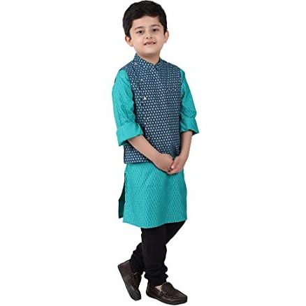 Fabindia Kids Printed Nehru Jacket Cotton_2-3Y