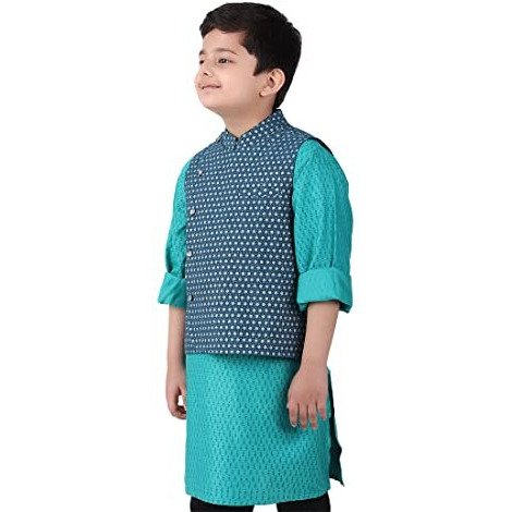 Fabindia Kids Printed Nehru Jacket Cotton_2-3Y