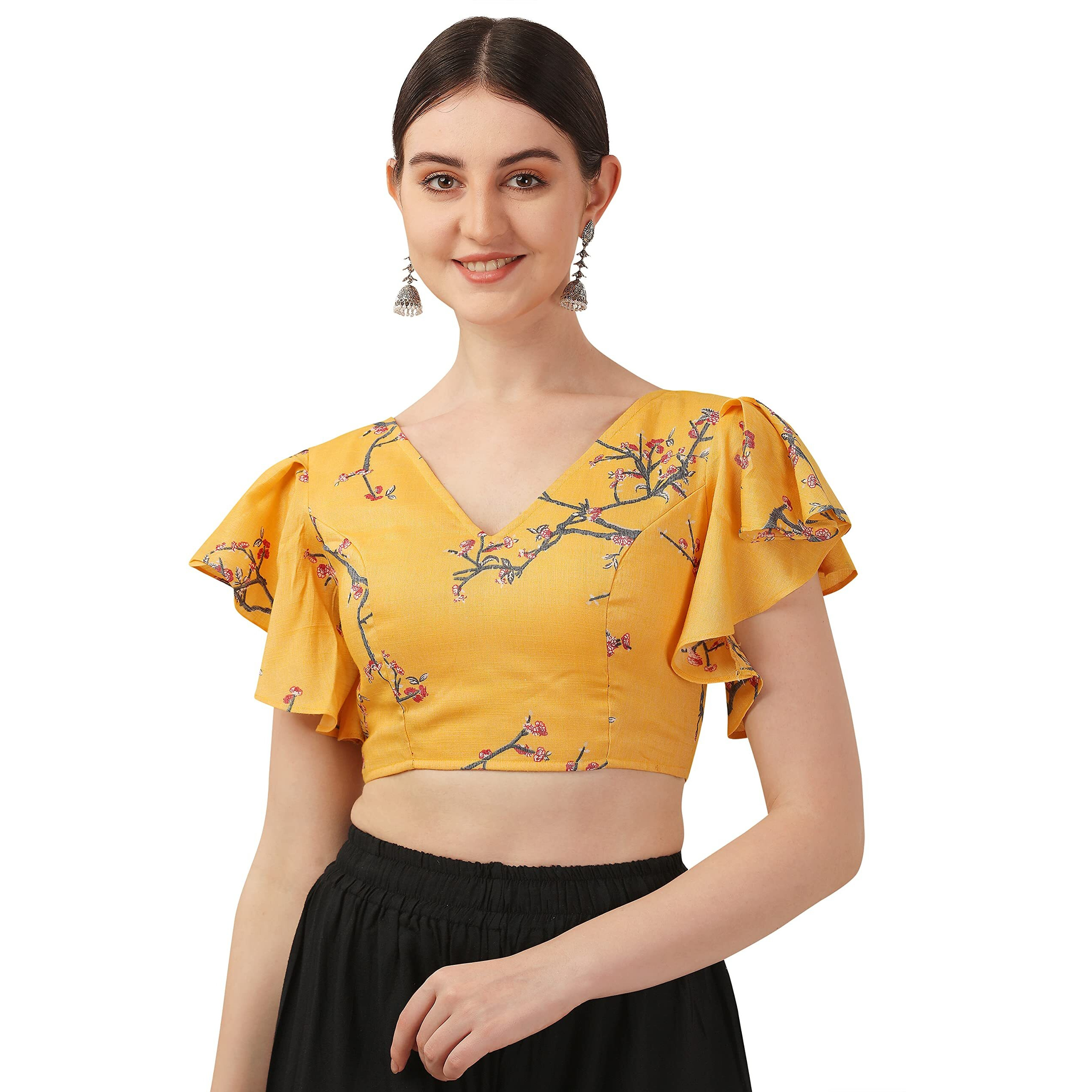 Oomph Yellow Readymade Cotton Blouse For Women - Rbbl269L