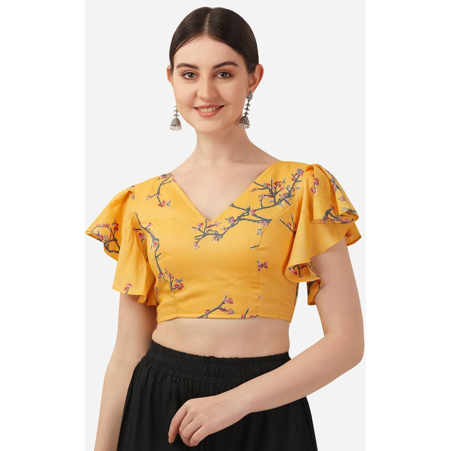 Oomph Yellow Readymade Cotton Blouse For Women - Rbbl269L