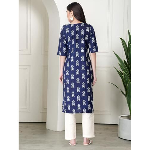 Pinkmint Women's Crepe Printed Kurta Pant Straight Kurta Set For Women(Pack Of 3)