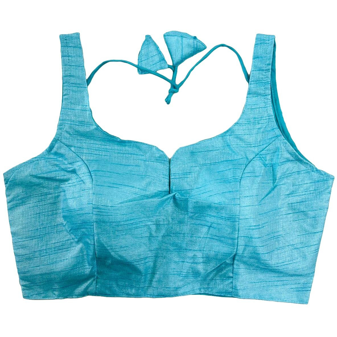 Pujia Mills Women's Heavy Phantom Silk Bollywood Style Sleeveless Trendy Blouse(Veda) (Sky Blue, 34)