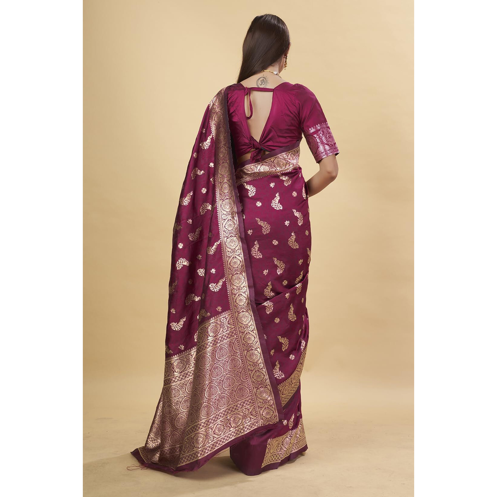 Shasmi Women's Banarasi Saree Pure Kanjivaram Silk Saree Soft New Ladies 2025 Design Wear Pattu Sarees Latest Party Sari Collections With Blouse Piece For Wedding Sadi (Pari-188 Maroon)