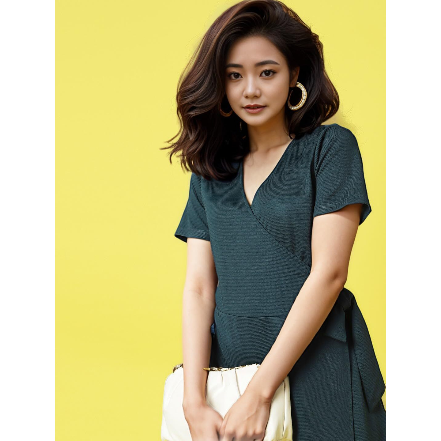 Rigo Women Self Textured Poly Corduroy Half Sleeves Wrap Dress With Belt | Women's Casual V-Neck Wrap Dress | Mini Dress For Women | Dresses For Outings, Vacation, Travel (Colour Teal, Size -M)