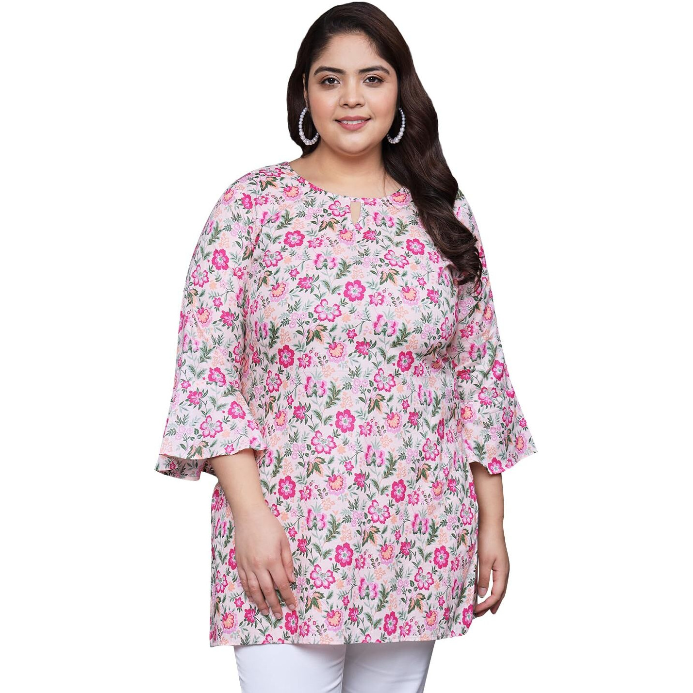 Tissu Women's Plus Size Multicolor Floral Printed Pure Cotton Kurti (2256_Multicolor_6Xl)