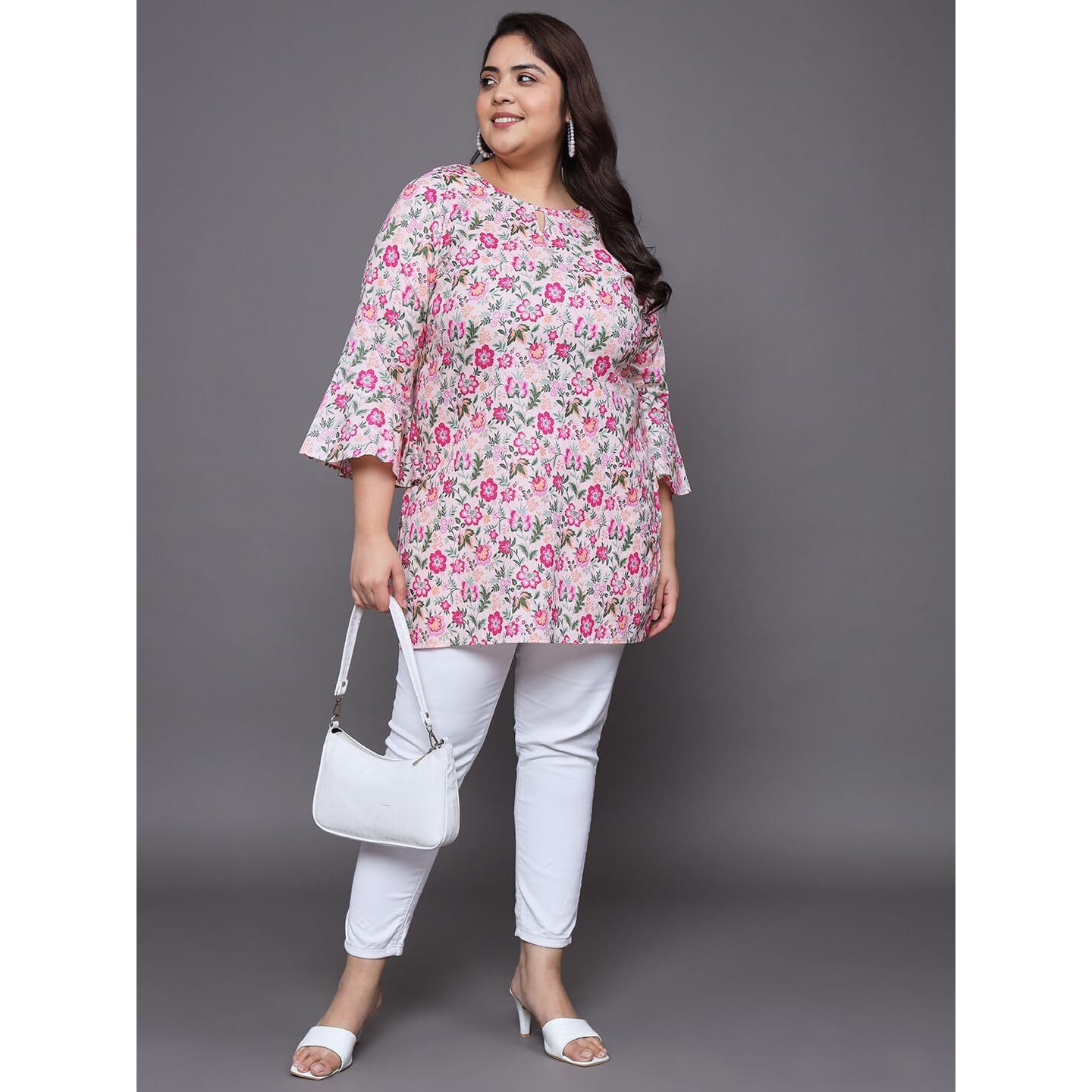 Tissu Women's Plus Size Multicolor Floral Printed Pure Cotton Kurti (2256_Multicolor_6Xl)