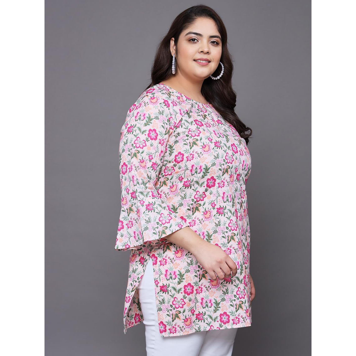 Tissu Women's Plus Size Multicolor Floral Printed Pure Cotton Kurti (2256_Multicolor_6Xl)