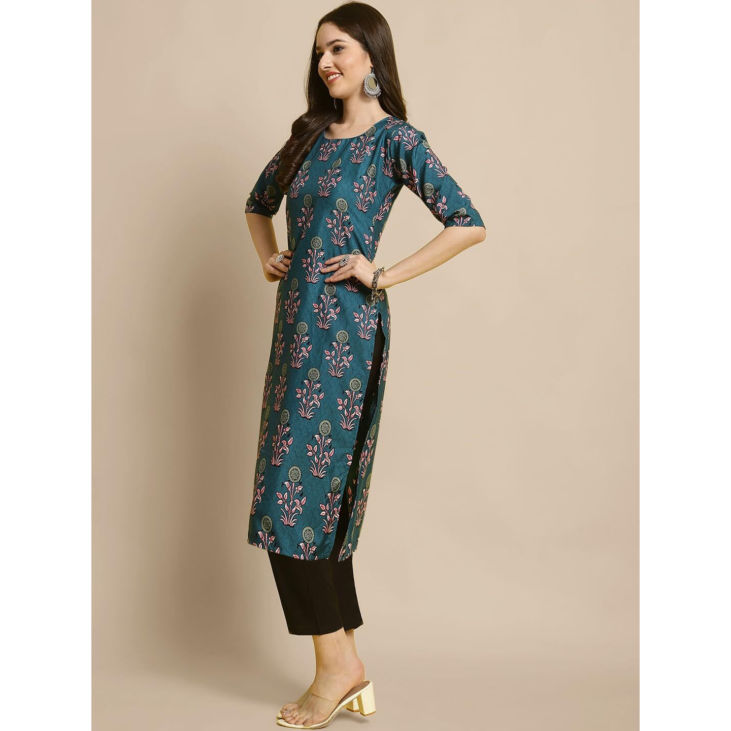 Tee Projekt Crepe Kurti & Pant Set For Women Ll Pack Of 2 Kurta Set Ll Traditional Kurta Set