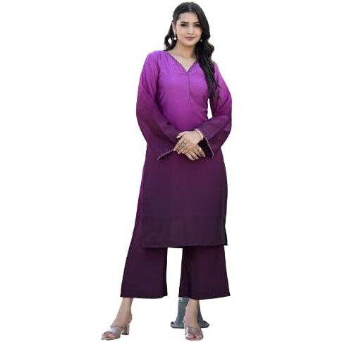 Varanga Women Ombre Magenta A-Line Kurta Set
