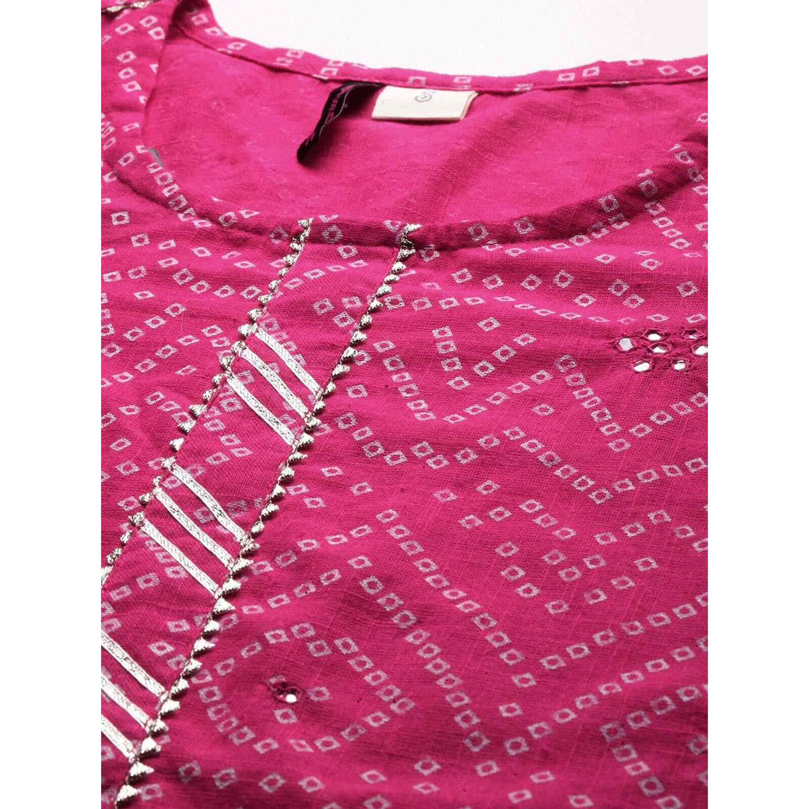 Ishin Women's Pure Cotton Printed A-Line Kurta Suit Set With Palazzo Kurplpramff-846_S_Pink