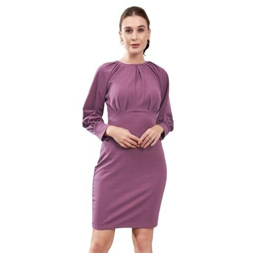 Selvia Western Dress For Women|Lycra Western Dress For Women|Bodycon Dress For Women|One Piece Dress For Women (719Dtk11735N-M_Dusty Lavender)