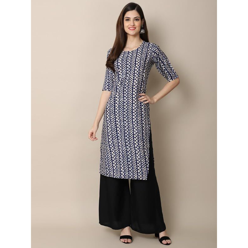 Pinkmint Straight Vibrant Colour Crepe Kurti's For Women's Ll Fashion Fusion Kurti Ll Summer Kurti (Pack Of 6)